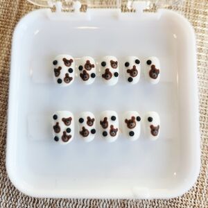 Kids Teddy Bear Press On Nails